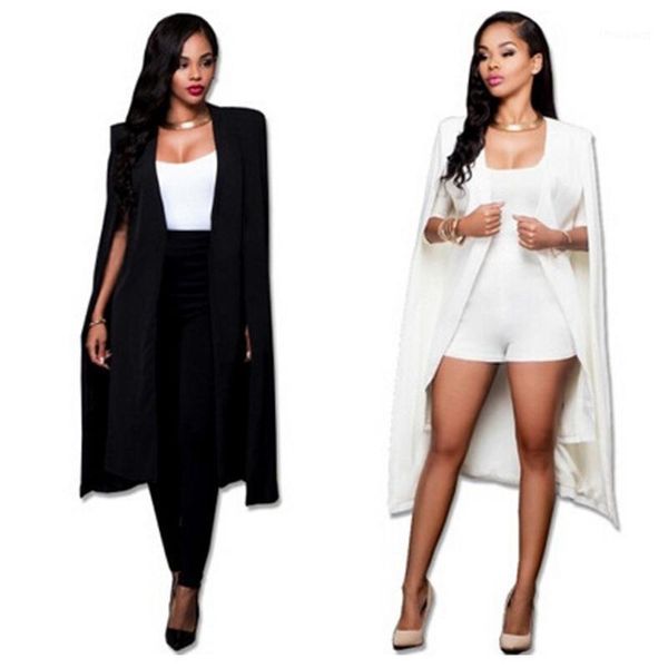 

women's jackets long cloak jacket personalized fashion women v-neck coat autumn outerwear coats office lady black, Black;brown