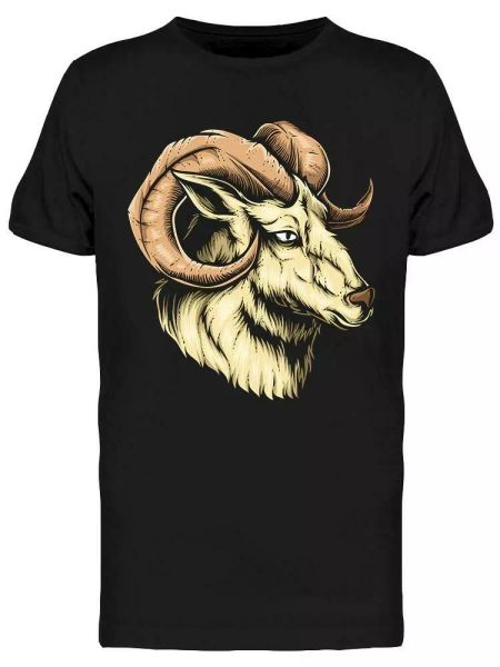

goat head design tee men's -image by shutterstock, White;black