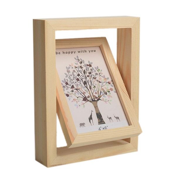 

frames vintage po frame modern decor 360 degree rotation wooden picture classic minimalist desktop