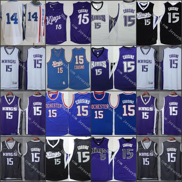 

chicago bulls black 14 oscar robertson #15 demarcus cousins retrojersey