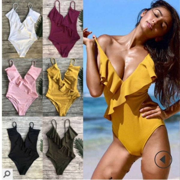 

the bikini ruffle one piece bikini, White;black