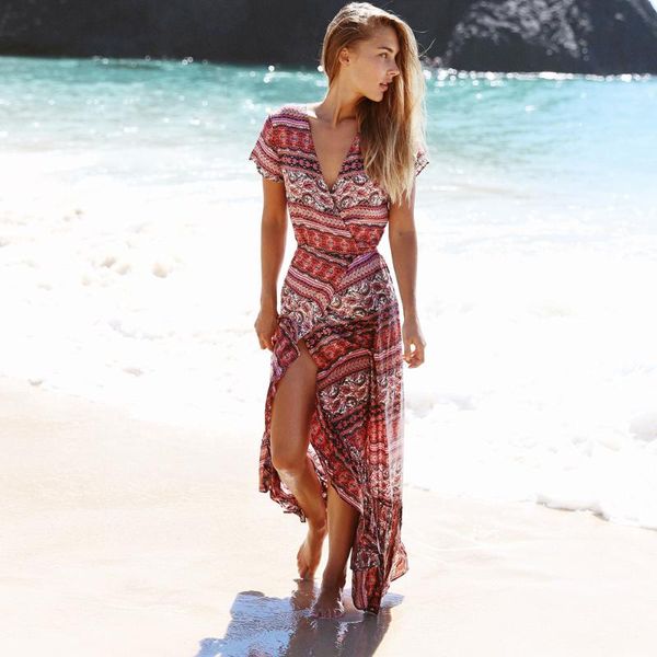 

casual dresses boho maxi women dress 2021 rayon & cotton ethnic floral print hippie summer large swing ruffles vintage vestidos, Black;gray