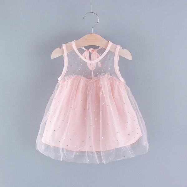 

girl's dresses baby girls dress 2021 summer clothes ruched translucence tulle princess children, Red;yellow