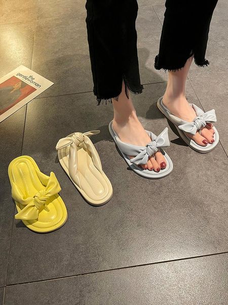 

slippers shoes women for swimming pool luxury slides platform butterfly-knot pantofle rubber flip flops soft beach designer fla, Black
