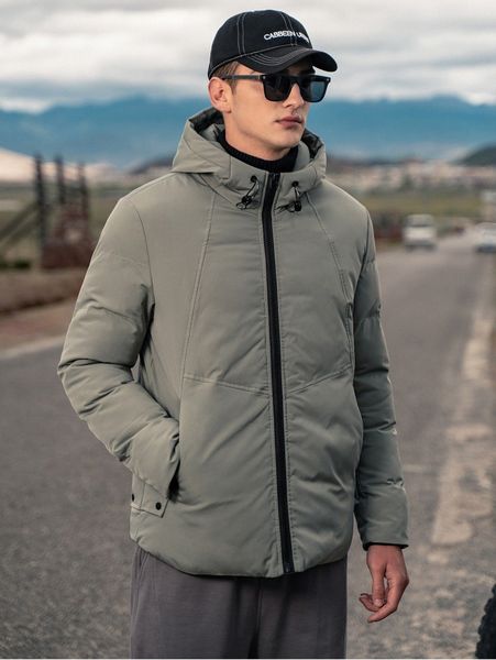 

men drop shoulder drawstring detail hooded winter coat v9jx#, Black;brown