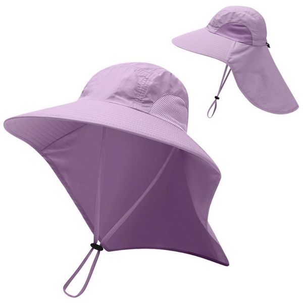 

cycling caps & masks summer sun hat men women bucket with neck flap outdoor uv protection large wide brim hiking fishing mesh breathable cap, Black