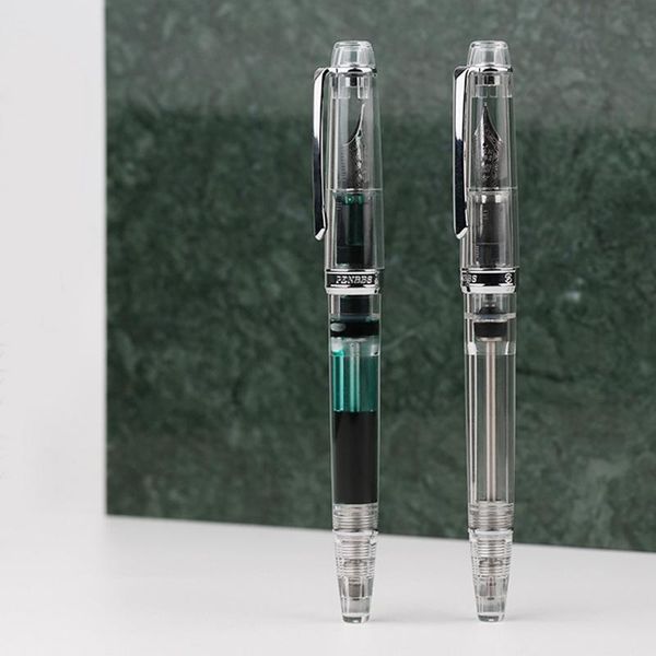 

fountain pens mojiang penbbs 268 vacuum filling fully transparent pen resin iridium m nib writing gift office supplies