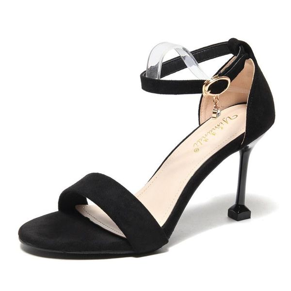 

dress shoes open toe stiletto sandals cat heel buckle high women's, Black