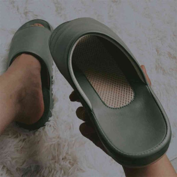 

aaa quality wholesale summer ultralight inddoor slippers women quality leather platform flat breathable insole comfortable slides ladies sho, Black