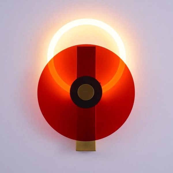 

modern light luxury living room decoration painting sofa background wall lamp round circle mural acrylic model