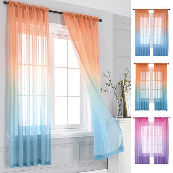 

modern color curtains gradient screens balcony blackout gauze living room kitchen bathroom window treatments l5 curtain & drapes