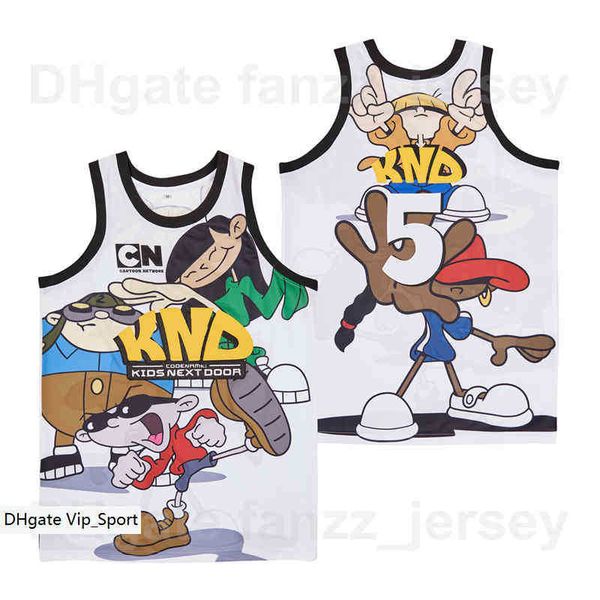 

moive cartoon tv series codename kids next door 5 basketball jersey men hipÂ hop breathable for sport fans hiphop pure cotton shirt uniform, Black