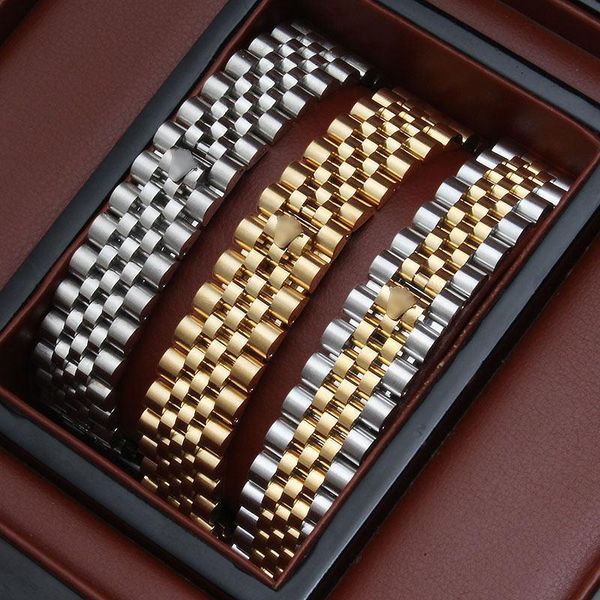 

watch bands 20mm accessories steel strap male sports waterproof for luxury series five beads full solid women band, Black;brown