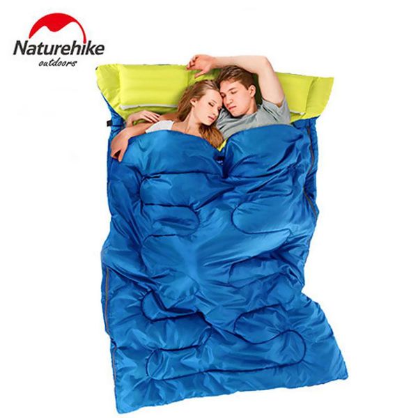 

sleeping bags naturehike bag envelop style three seasons double hollow cotton (185+30)*145cm outdoor camping lazy ,eb33