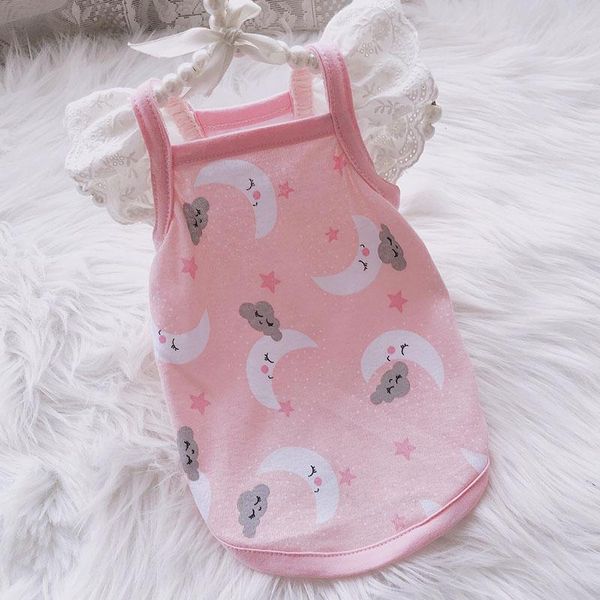 

dog apparel cute moon pet cat summer shirt vest pajamas clothes for yorkie poodle small puppy jacket coat costume clothing