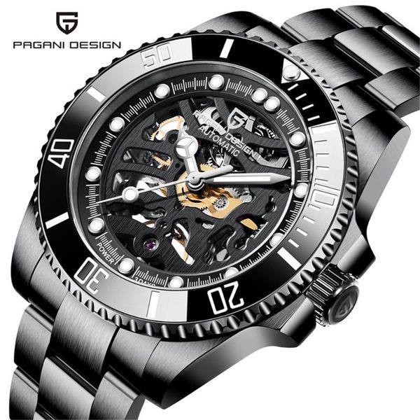 

hollow automatic mechanical watch men's military sports waterproof stainless steel wristwatches, Slivery;brown
