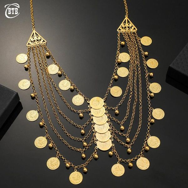 

fashion tassel long gold charm women necklace muslim islamic luxury coin girl gift wedding holiday chains, Silver