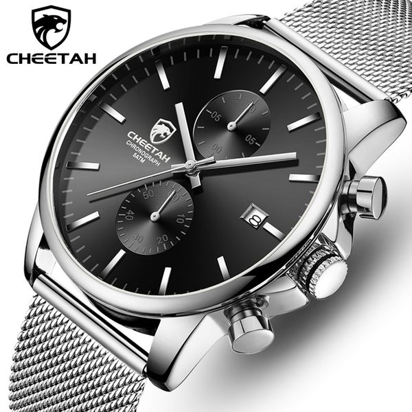 

cheetah luxury brand men quartz watch mens chronograph sport watches waterproof wristwatch analog date clock relogio masculino 210517, Slivery;brown