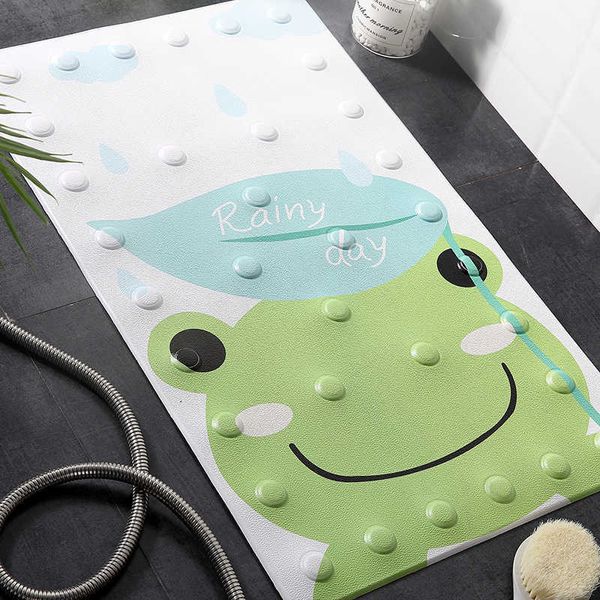 1 PC Banheiro Esteira de chuveiro com ventosas Baby Safety Bath esteira antiderrapante animal dos desenhos animados animal PU massagem almofadas impermeável toalete tapete 210724