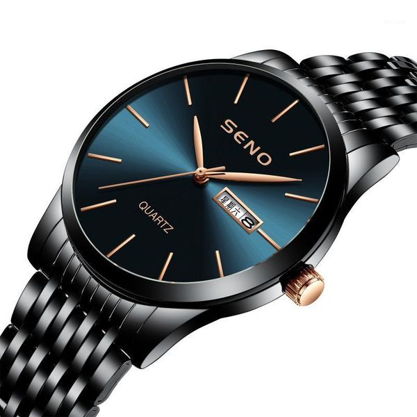 

wristwatches genuine ultra-thin fashion trend mechanical stainless steel quartz watch simple men's watches waterproof clock hour b3412, Slivery;brown