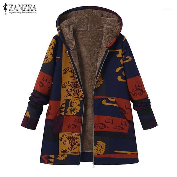 

women's jackets women's autumn vintage ethnic faux lining outerwear 2022 women zipper hooded printed thin coats female overcoats 5, Black;brown