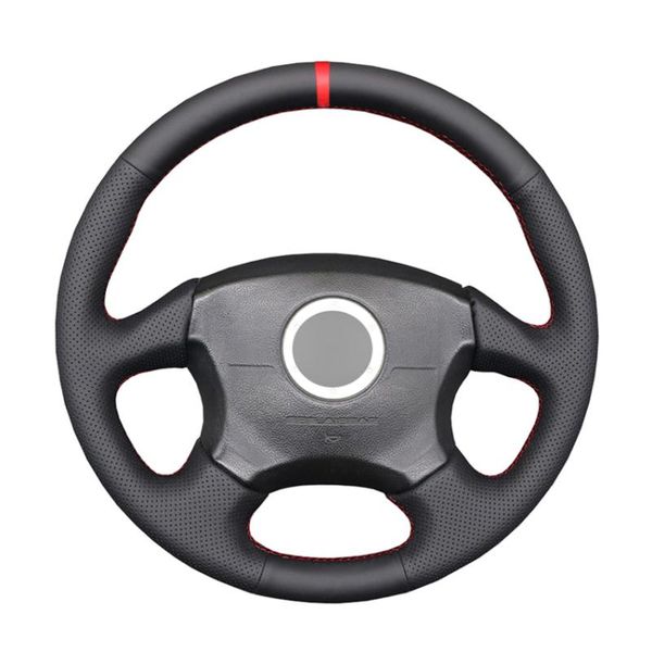 

steering wheel covers black pu faux leather red marker diy car cover for impreza wrx 2002 2003 2004 sti
