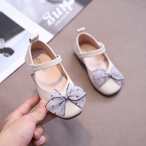 

girls princess shoes 2021 new style korean bow fashion childrens shallow shoes soft bottom pu leather shoes, Black;red
