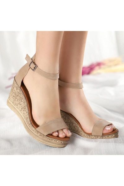 

sandals women's mink suede wedges, Black