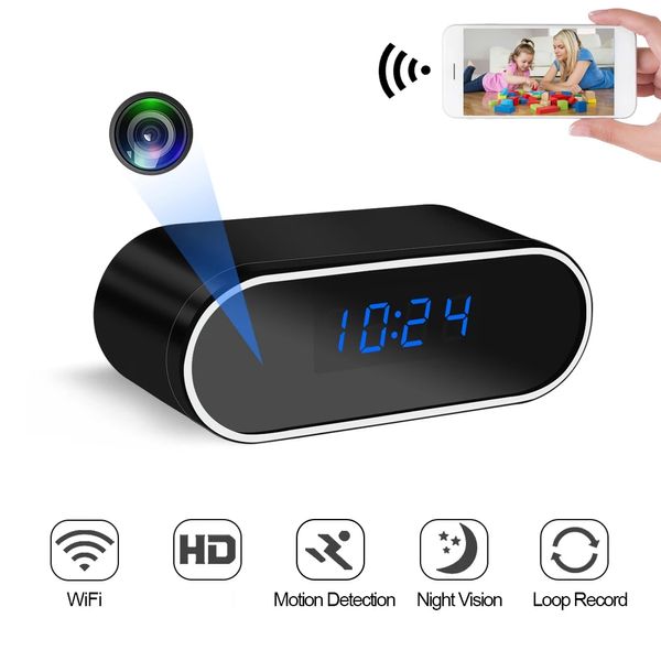 1080 P HD Mini Saat Yok Kamera Kablosuz Gizli Wifi Mikro Kamera IR Gece Görünüm IP Alarm Kamera Ev Güvenlik Sesli Video Kaydedici