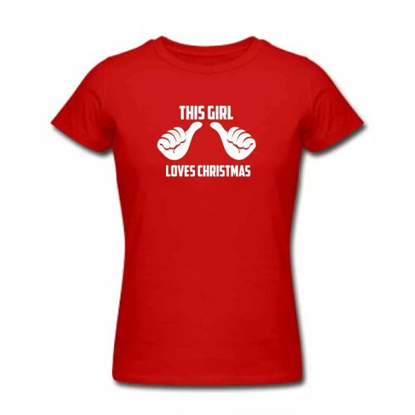 

this girl loves christmas tshirt - ladies ideal xmas gift - stocking filler, White;black