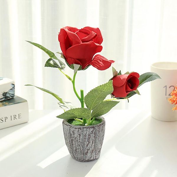 

decorative flowers & wreaths artificial flower two small rose bonsai simulation and green plants home indoor decoration diy wedding party
