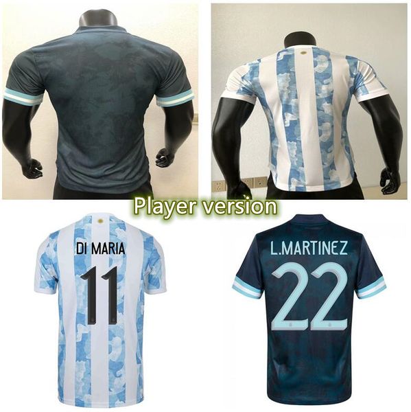 

2021 2022 argentina player version soccer jerseys kun aguero dybala di maria messi .martinez home away 21 22 football shirt, Black;yellow