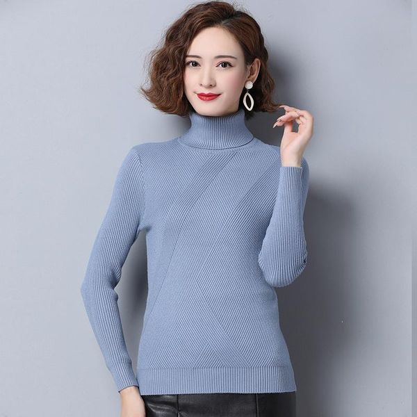 

women's sweaters autumn winter solid sweater women knitted long sleeve turtleneck slim fit basic pullovers, White;black
