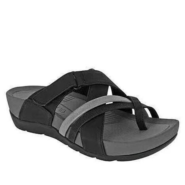 

2021 summer outdoor beach viscose shoes black leisure square head sandals women