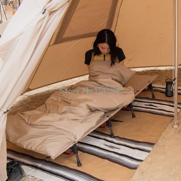

camp furniture folding camping bed portable light single outdoor lunch break aluminum alloy