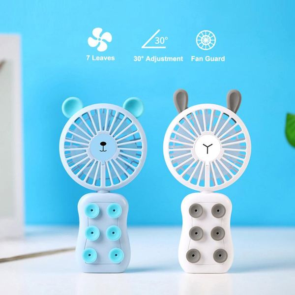 

electric fans usb fan portable 2-speed mini handheld silicone suction cup mobile phone bracket night light