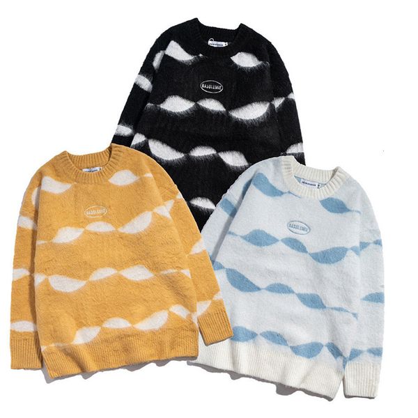 

men's sweaters and women's furry striped knitted sweaters, autumn winter large pullovers, very favorable, White;black