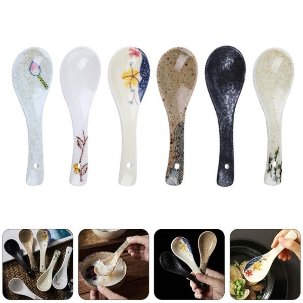 

spoons 6pcs multifunctional soup rice japanese (assorted color)