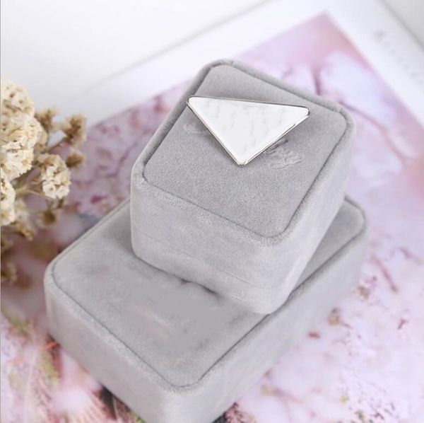 

european and american inverted triangle letter brooch spring metal wear clothes sweater casual pin accessories fast delivery, Gray
