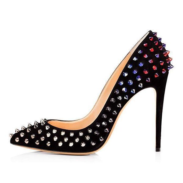 

pointed ed rivet thin super high heel shallow mouth single sho black oversize size 40-45