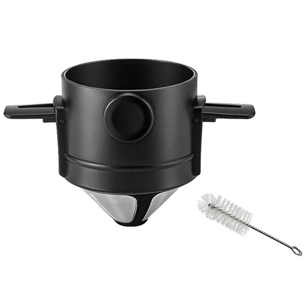 

coffee filters pour over dripper, stainless steel maker for 1 to 2-cups, paperless filter cone