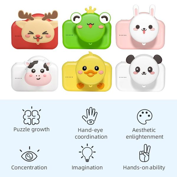 

mini cameras 7 types kids camera 20mp selfie digital video for with 2 inch ips screen dual 32g card cartoon sticker gifts