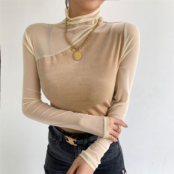 

women's blouses & shirts hzirip women's velvet t-shirt, autumn size, long sleeve, sexy, knitted or crocheted, basic, for women, s0, White