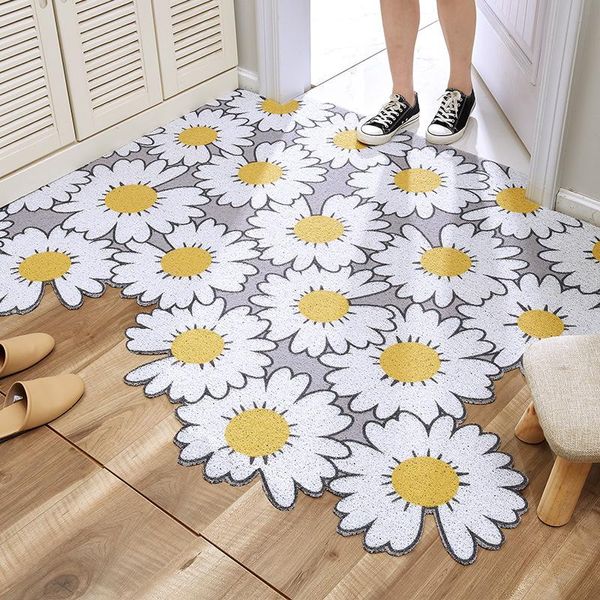 Teppichs Eingangs Daisy Türmatte PVC Drahtschleife Nicht rutschfestem Teppich schmutzfestem Boden maßgeschneidert DIY Badezimmer Wasserdichtem Teppich