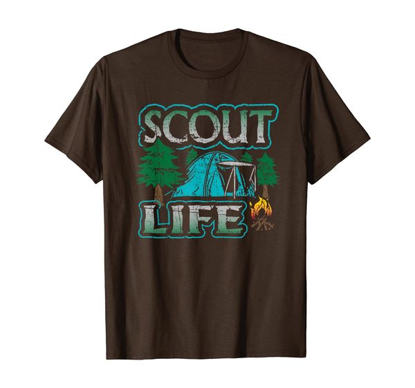 

scout life t shirt cub camping scouting hiking leader boy, White;black