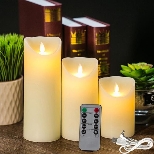 

candles usb power flameless lights, led light smooth flickering candle with timer remote control for home decor