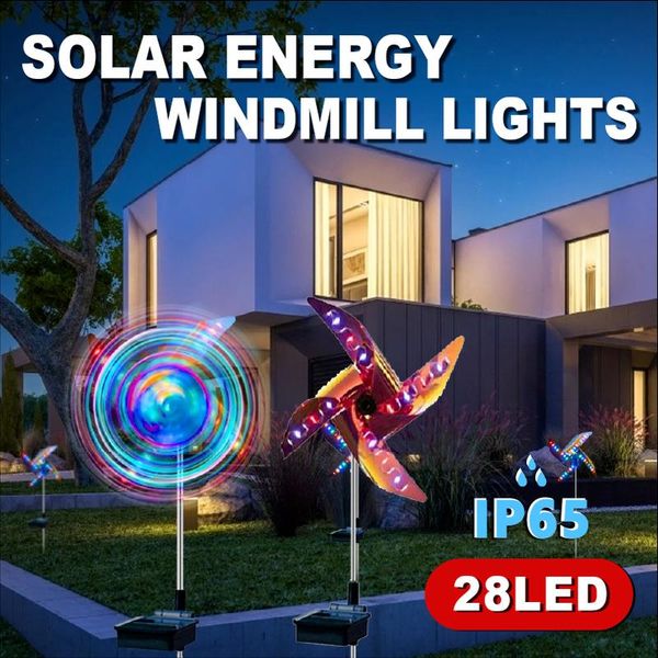 

1/2 pcs solar windmill garden light led waterproof decorative powered lamp for outdoor walkway yard lawn patio. lamps