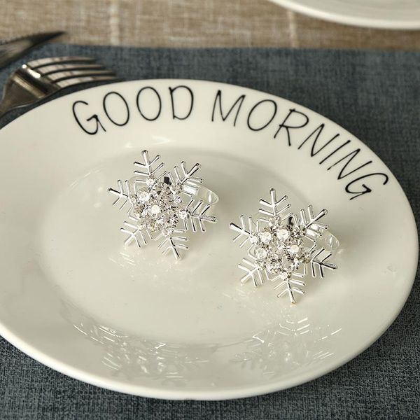 

napkin rings 6pcs / metal snowflake ring gold silver table ornaments for western family el wedding party
