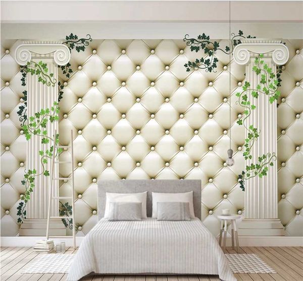 

wallpapers xuesu european style roman column living room soft package background wall custom wallpaper large fresco 8d waterproof material