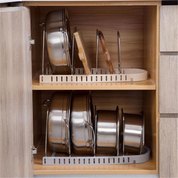 

kitchen shelf 4 tiers countestorage organizer for wok nonstick pan saucepan lid cutting board folding assembly rack stand & organization